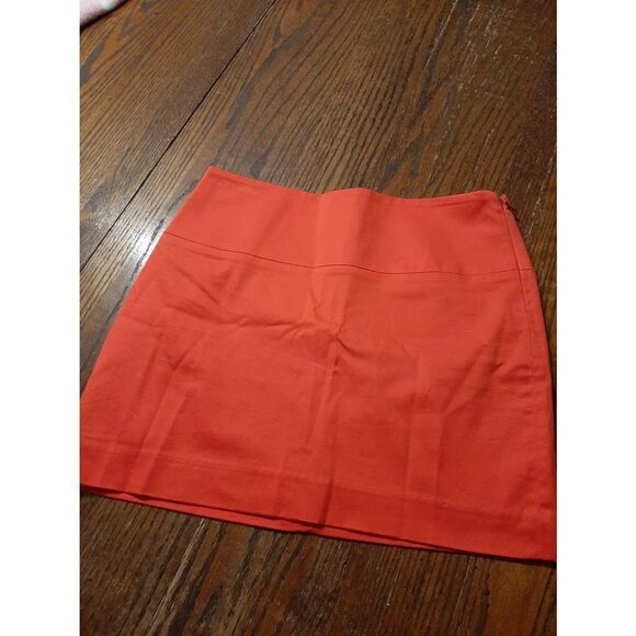 Size 0 Express Design Studio Orange Red Side Zip Lined Mini Skirt - Picture 1 of 3